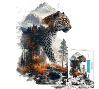 Puzzle de 1000 pièces pour Adultes Léopard dans la forêt de Montagne pour stimuler Le Cerveau Tout en s'amusant Jeu éducatif et Humoristique à partir de 14 Ans (50x75cm)