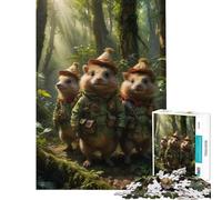 Puzzle de 1000 pièces pour Adultes Les Éclaireurs de la Jungle Hérissons Cadeau d'anniversaire ou de Noël Jeu éducatif à partir de 14 Ans (38x52cm)