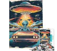 Puzzle de 1000 pièces pour Adultes : Les extraterrestres arrivent » Jeu de réflexion Passe-Temps idéal pour Les Vacances à la Maison Cadeau d'anniversaire (Taille 38x26cm)