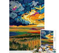 Puzzle de 1000 pièces pour Adultes Les Grandes Plaines - Horizon sans Fin Jeu Manuel d'assemblage de Motifs Jouet Anti-Stress idéal pour la décoration de Bureau (50x75cm)