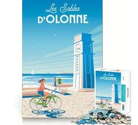 Puzzle de 1000 pièces pour Adultes Les Sables Olonne Poster Décoration Bords Nets Activité cérébrale Amusante et Facile à Vivre Cadeau d'anniversaire pour l'esprit (38x26cm)