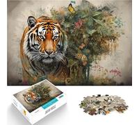 Puzzle de 1000 pièces pour Adultes Les Tigres embrassent l'art décoratif Défi Difficile Renforcer l'amour Entre Les Couples 75x50cm