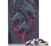Puzzle de 1000 pièces pour Adultes : Les Trois Loups féroces. Puzzle carré en Bois pour Adultes et décoration intérieure. Idée Cadeau pour Les fêtes. 1000 pièces (75 x 50 cm).