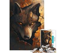 Puzzle de 1000 pièces pour Adultes Les Yeux de l'Éternité Loup Difficile et Stimulant Décoration d'intérieur Jouet éducatif À partir de 14 Ans (50x75cm)