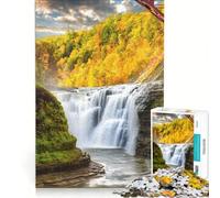 Puzzle de 1000 pièces pour Adultes Letchworth State Park Automne Jeu Familial Assemblage de Motifs Cadeaux Uniques pour Anniversaire et Noël 38x52cm