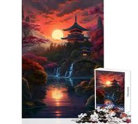 Puzzle de 1000 pièces pour Adultes « Lever de Soleil paisible » Un Jeu de Construction idéal pour se détendre avec Poster et fiche de Questions Assortis Dimensions 50x75cm