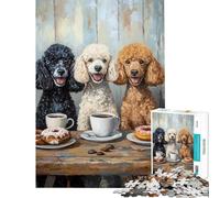 Puzzle de 1000 pièces pour Adultes L'heure du thé des Trois caniches Puzzle de précision pour Adolescents entraînement du Cerveau et de la dextérité Manuelle Jouet éducatif (38x52cm)