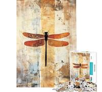 Puzzle de 1000 pièces pour Adultes Libellule sur Fond Abstrait texturé Jeu d'adresse Stimulant et Complexe Faisant Appel à la logique et à la réflexion (50x75cm)
