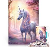Puzzle de 1000 pièces pour Adultes Licorne Fantastique Cosmique Compétition de Vitesse Manuelle décoration Murale 75x50cm