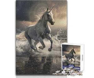 Puzzle de 1000 pièces pour Adultes - Licorne majestueuse au Galop - Temps Libre Calme et agréable - Découpe de précision avancée - Dimensions:50x75cm