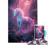 Puzzle de 1000 pièces pour Adultes Licorne Mystique dans la forêt Un défi à relever Jeu éducatif pour Toute la Famille (14 Ans et Plus) 38x52cm