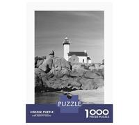 Puzzle De 1000 Pièces pour Adultes Lighthouse on Rocky Coast Puzzles pour Adultes pour S'amuser en Famille pour Un Anniversaire, Noël, Un Jeu De Défi Unique 38x26cm/1000pcs