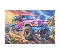 Puzzle De 1000 Pièces pour Adultes Lightning Jeep Tout-Terrain 1000 PCS 75x50cm Assemblage Facile pour Débutants Idéal pour Enfants Adolescents Améliore La Dextérité Manuelle