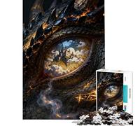 Puzzle de 1000 pièces pour Adultes « L'œil du Dragon » représentant Un château réfléchissant Jeu intellectuel éducatif Amusant et Humoristique idéal comme Cadeau de Père Noël Secret (38x26cm)