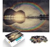 Puzzle de 1000 pièces pour Adultes L'île de la Guitare au-Dessus de l'arc-en-Ciel Jeux de détente Super Cadeau 38x26cm