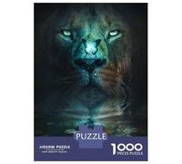 Puzzle De 1000 Pièces pour Adultes Lion and Butterfly Puzzle Casse-tête Jeu De Rapidité Activités Amusantes À La Maison 52x38cm/1000pcs