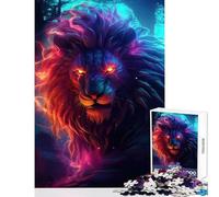 Puzzle de 1000 pièces pour Adultes Lion de l'enfer Cosmique Décoration Murale Jeu éducatif et Anti-Stress Dimensions 50x75cm