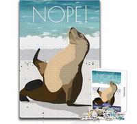 Puzzle de 1000 pièces pour Adultes - Lion de mer Disant Non - Apaisant et Relaxant - Jeu de précision - Dimensions:38x26cm