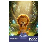 Puzzle De 1000 Pièces pour Adultes Lion in Forest Meditation Adolescents Puzzles Anti-Stress Jeux Difficiles Défi Activités Amusantes À La Maison 70x50cm/1000pcs