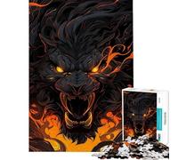 Puzzle de 1000 pièces pour Adultes Lion Noir en Mode Bestial Jeu de réflexion et d'assemblage pour Les Amis et la Famille (Dimensions 38x26cm)
