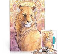Puzzle de 1000 pièces pour Adultes Lion sacré Fabriqué en Carton Convient aux 14 Ans et Plus Jeux éducatifs Décoration d'intérieur Cadeaux du Père Noël Secret。Taille：26x38cm/10.24x14.96pouce