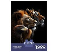 Puzzle De 1000 Pièces pour Adultes Lion Tiger Eagle, Wild Life Portrait Puzzles pour Adultes, Jeux De Société, Découpe De Précision, Cadeaux pour Les Amis Et La Famille 52x38cm/1000pcs