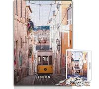 Puzzle de 1000 pièces pour Adultes - Lisbonne - Jeu éducatif Familial - Niveau de difficulté Difficile pour Un Anniversaire - Dimensions 50x75cm