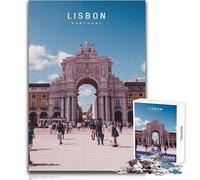 Puzzle de 1000 pièces pour Adultes - Lisbonne - Jeu éducatif Familial - Niveau de difficulté Difficile pour Un Anniversaire - Dimensions 50x75cm