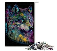 Puzzle de 1000 pièces pour Adultes Loup à colorier Un Jeu captivant pour développer la Patience et stimuler Le Cerveau 75x50cm