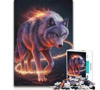 Puzzle de 1000 pièces pour Adultes - Loup Cosmique - Décoration numérique - Jeu de Manipulation - À partir de 14 Ans - 38x26cm