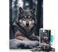 Puzzle de 1000 pièces pour Adultes Loup dans la forêt Jeu de mémoire et de Concentration Ajustement Parfait Format Compact Idéal pour des Moments de Jeu en Famille (38x52cm)