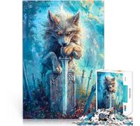 Puzzle de 1000 pièces pour Adultes Loup dans Le cimetière Compétition de Vitesse Manuelle Cadeau d'anniversaire, Cadeaux 38x26cm