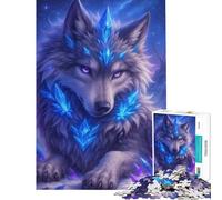 Puzzle de 1000 pièces pour Adultes Loup de Cristal Art Fantastique Idéal pour Un Anniversaire ou Noël Jeu éducatif Difficile et Stimulant À partir de 14 Ans (50x75cm)