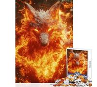 Puzzle de 1000 pièces pour Adultes Loup de feu Jeu Impossible idéal pour Les Couples Jouet éducatif liste de souhaits avec Le Père Noël (38x52cm)