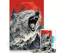 Puzzle de 1000 pièces pour Adultes Loup et Nature Sauvage Jeu de mémoire Amusant Découpe Laser de qualité supérieure Temps Calme et Exercice Mental à la Maison (50x75cm)