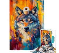 Puzzle de 1000 pièces pour Adultes Loup et Roulade Jeu éducatif et Stimulant pour Un Anniversaire Un séjour à la Maison ou pour Passer Le Temps (Taille 75x50cm)