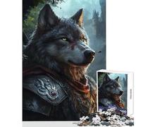 Puzzle de 1000 pièces pour Adultes Loup héroïque samouraï Jeu Anti-Stress Idée Cadeau de Noël Jeu Relaxant pour Un Anniversaire ou Noël Dimensions 50x75cm
