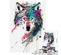 Puzzle de 1000 pièces pour Adultes Loup Jeu éducatif pour Un Anniversaire Jeux relaxants Chaque pièce est Unique Dimensions 38x52cm