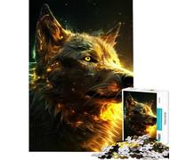 Puzzle de 1000 pièces pour Adultes Loup Puissant et électrique Un défi Stimulant à relever pour Passer Le Temps à la Maison Un Jeu Pratique à partir de 14 Ans (38x26cm)