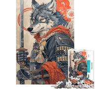 Puzzle de 1000 pièces pour Adultes Loup samouraï Jeu Familial Défi Difficile Cadeau Unique pour Un Anniversaire ou Noël (Dimensions 38x26cm)