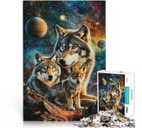 Puzzle de 1000 pièces pour Adultes Loup sur la planète pour Le Jeu éducatif Challenge Toy Décoration d'intérieur 75x50cm