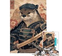 Puzzle de 1000 pièces pour Adultes Loutre samouraï Jeu de Construction Facile Cadeau d'anniversaire Original et Unique (38x52cm)