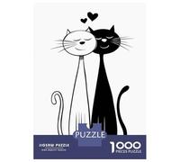 Puzzle De 1000 Pièces pour Adultes Loving Cats Black and White Puzzles pour Adolescents - Course De Vitesse Manuelle - Difficile Et Stimulant - Cadeaux De Noël Et d'anniversaire 38x26cm/1000pcs