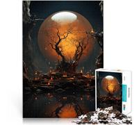 Puzzle de 1000 pièces pour Adultes Lune de la forêt enchantée pour Le Jeu éducatif Challenge Toy Idées Cadeaux 38x26cm