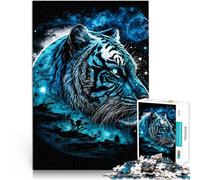 Puzzle de 1000 pièces pour Adultes Lune du Tigre Blanc pour Le Jeu éducatif Challenge Toy Collection d'artistes, Beaux-Arts 38x26cm