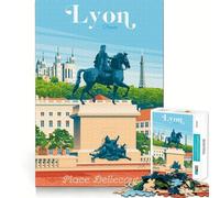 Puzzle de 1000 pièces pour Adultes Lyon,France Motif Voyage Jeu d'adresse Amusant et Facile à Assembler Idéal pour Les Moments conviviaux ou Les Anniversaires (38x52cm)