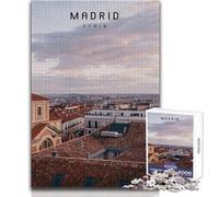 Puzzle de 1000 pièces pour Adultes Madrid, Jeu éducatif Familial, Niveau de difficulté élevé, pour Un Anniversaire, Dimensions 38x52cm