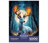 Puzzle De 1000 Pièces pour Adultes Magical Forest Deer Art Print Puzzle pour Adolescents : Améliore La Mémoire. Chaque Pièce Est Unique - Jouet Éducatif 38x26cm/1000pcs