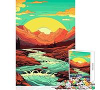 Puzzle de 1000 pièces pour Adultes Magnifique Paysage de vallée et de Montagne Décoration intérieure Idée Cadeau Jeu de réflexion Renforce l'amour Entre Couples Dimensions 38x52cm