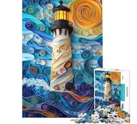 Puzzle de 1000 pièces pour Adultes Magnifique Puzzle en Papier représentant Un Phare Jeu de réflexion Découpe de précision Idéal comme Cadeau (Dimensions 38x26cm)
